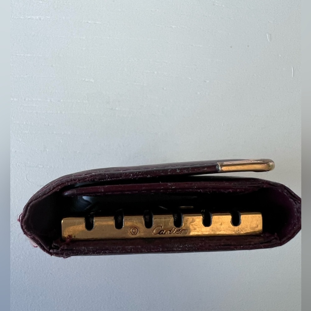 Authentic Must de Cartier, 6 key ring holder . Burgundy calfskin - Picture 8 of 11